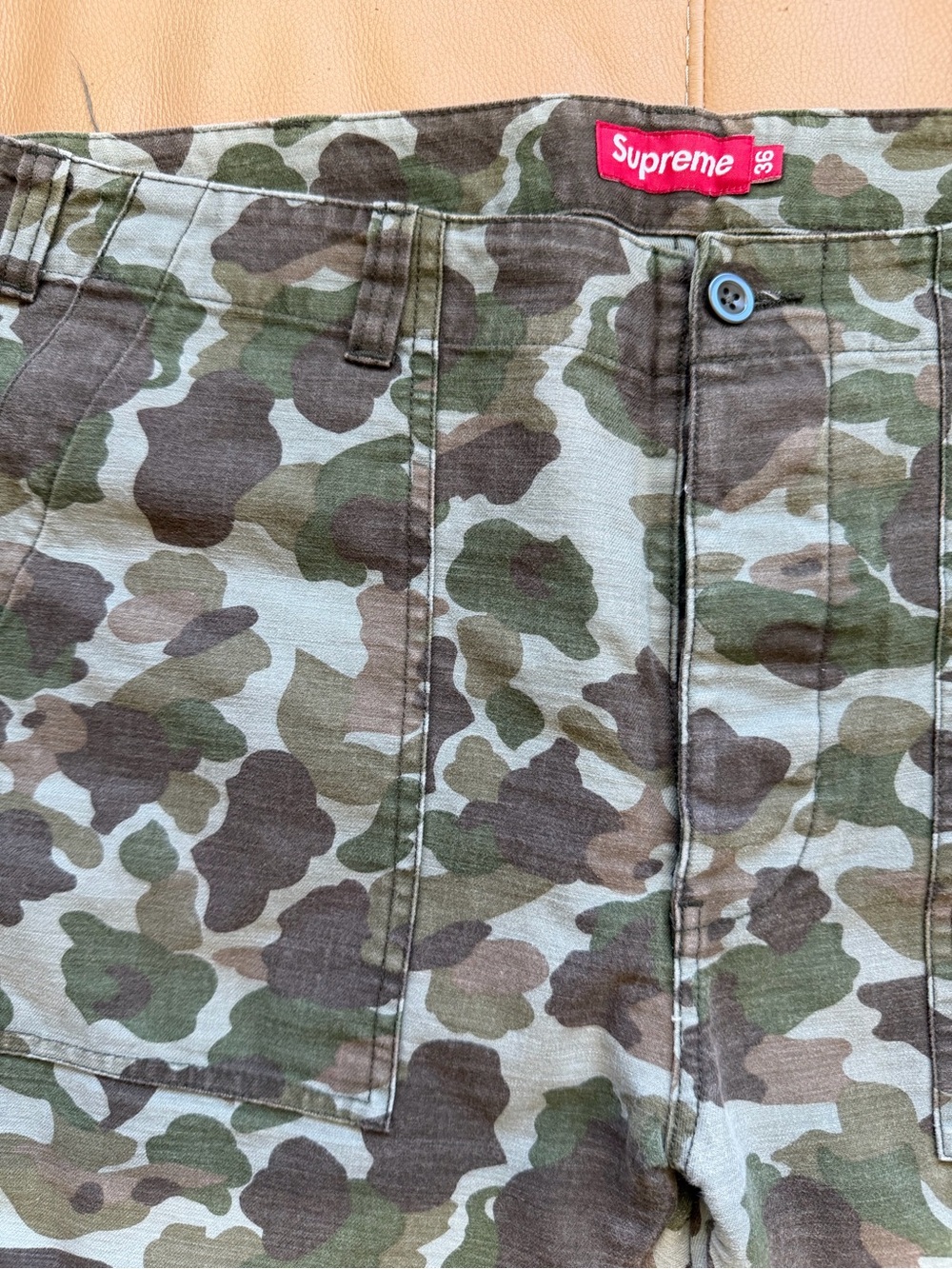 SUPREME mfg co Utility pant in frog skin or duck print camo